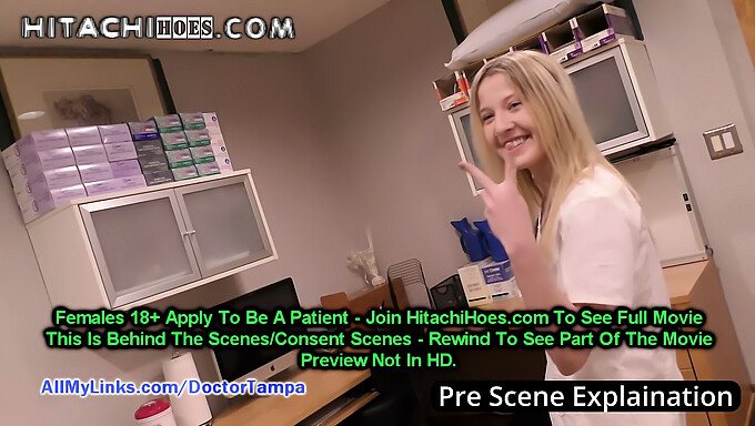 Teen girl sneaks into exam room for solo playtime with HitachiH