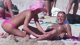 Voyeur Captures Real Lesbian Teens At The Beach On Ballerman 6