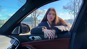 Stefany Kyler'S Anal Pleasure In A Car With Small Tits And Pov Blowjob