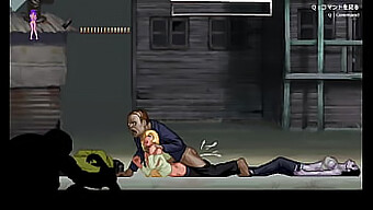 A blonde girl engages in hardcore sex with zombie partners and receives a lot of cum in various positions (Parasite in the city) Hentai gameplay