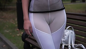 Public Nudity With See-Through Leggings In Broad Daylight