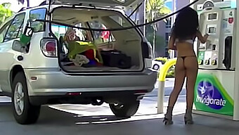 Nikki Brazil'S Daring Public Upskirt Flashing And Husband'S Voyeuristic Pleasure At Gas Station