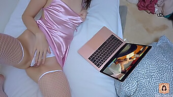 A Young Girl Watches Porn In Lingerie And Experiences An Orgasm