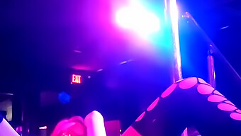 Amateur Stripper In Red Lingerie Performs Nude On Stage In Las Vegas