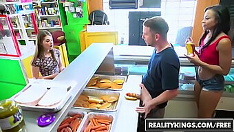 Adrian Maya And Alice March Indulge In Steamy Anal And Hardcore Fucking At A Hot Dog Stand