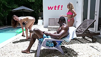 Anal interracial cu Aidra Fox și un negru bine dotat lângă piscină