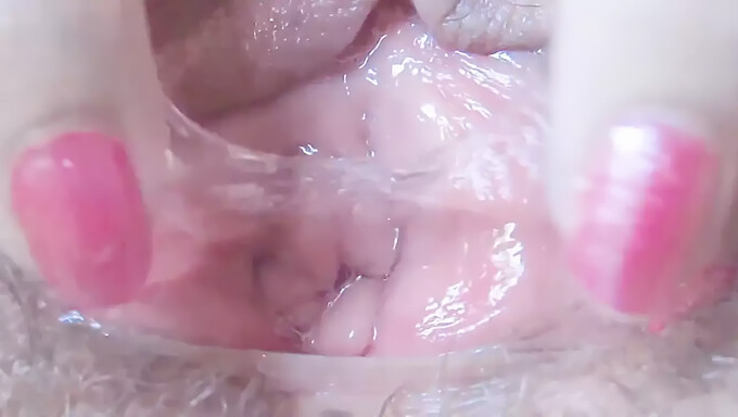 Intense close-up of a woman's intimate area on webcam