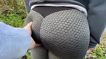 Exhibitionist Girl In Public Park Gets Her Big Bubble Butt Groped And Squeezed