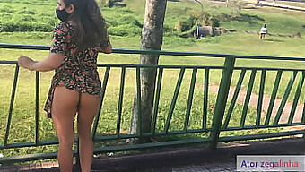 Amateur Wife Flaunts Her Assets In Public Square, Daring To Bare It All!