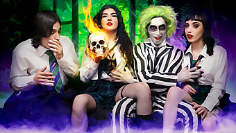 Beetlejuice Xxx Parody With Hot Chicks And Foursome Action