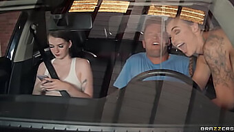 Kenzie Love'S Wild Car Ride: Cumshot Frenzy On The Road