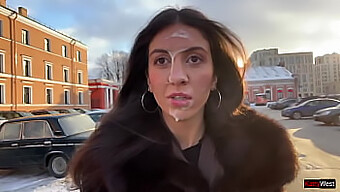 Katty West Accepts Stranger'S Ejaculation On Her Face In A Public Setting - Cum Stroll