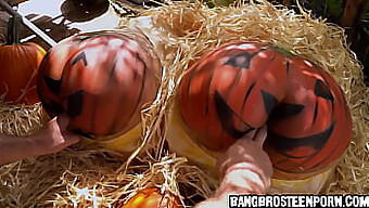 Two Large Buttocks Of Pumpkins Being Penetrated