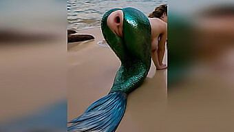 A Stranger Penetrates A Mermaid Vigorously On The Beach, Damaging Her Delicate Anus