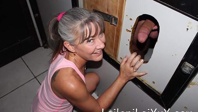 A mature woman's inaugural experience at a female glory hole